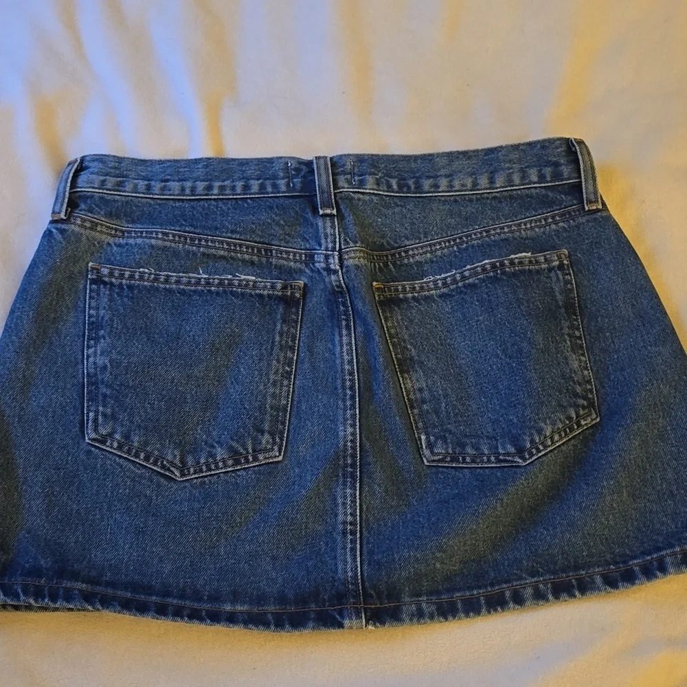 Agolde Blue Denim Mini Skirt - Picture 5 of 6